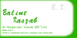 balint kaszab business card